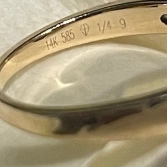 Diamond weeding band in 14K yellow gold - Picture 8 of 11